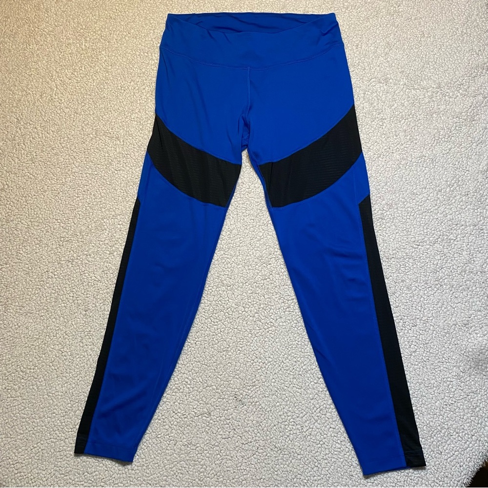 Reebok Women’s Athletic Workout Leggings in Blue and Black - L